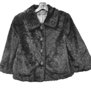 Short Vintage style poodle fake fur jacket